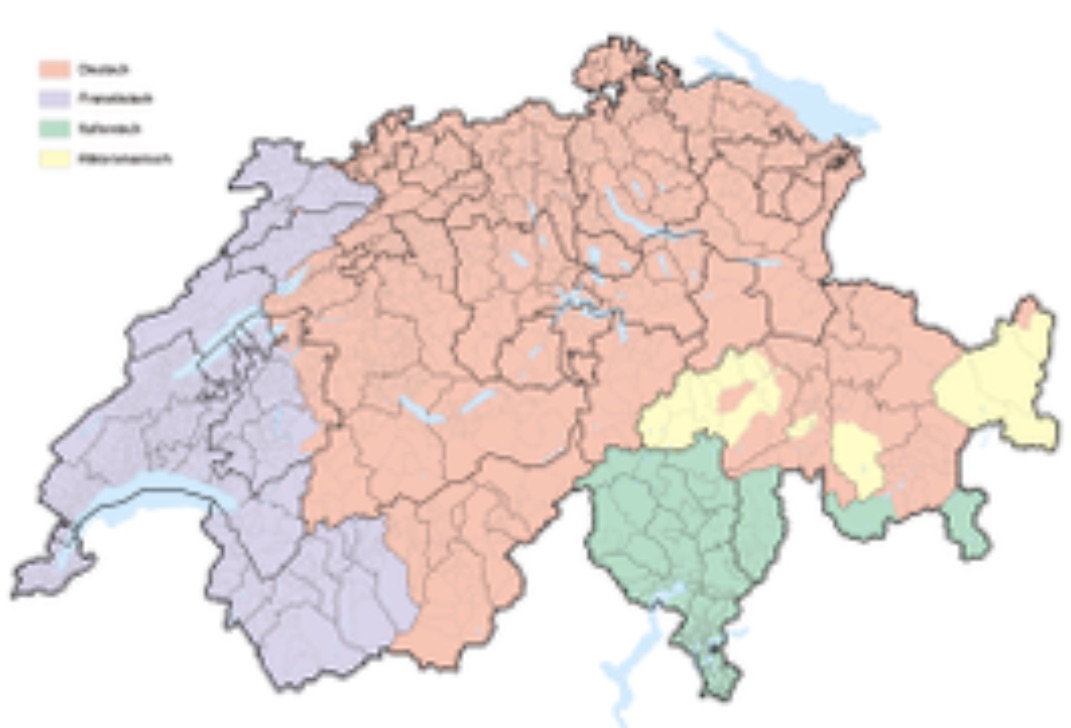 Sveitsin kielialuuet kartalla