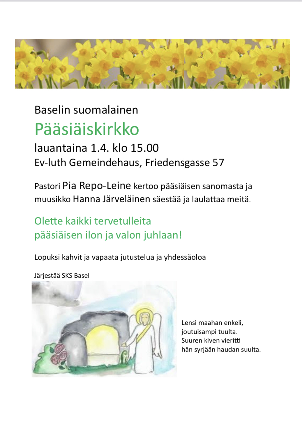 Baselin kirkon flyer