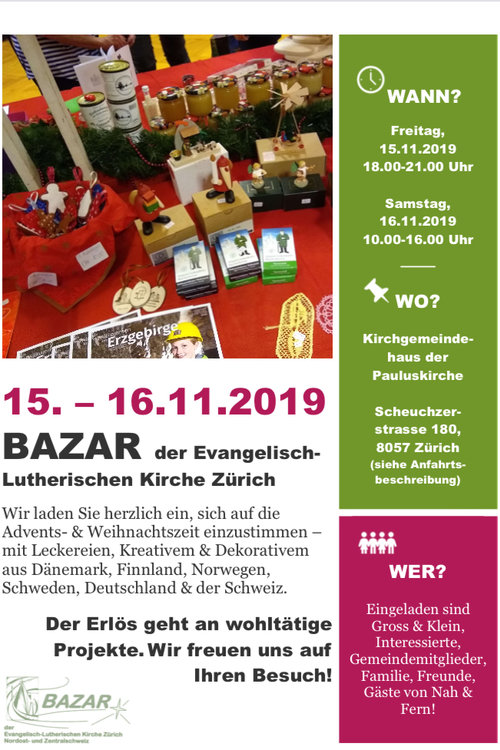 Zürich: Ev.lut.kirkon Bazar Zürich: Ev.lut.kirkon Bazar